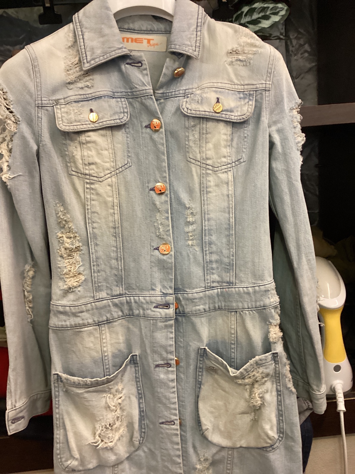 Giacca lunga Met in denim, foto 10