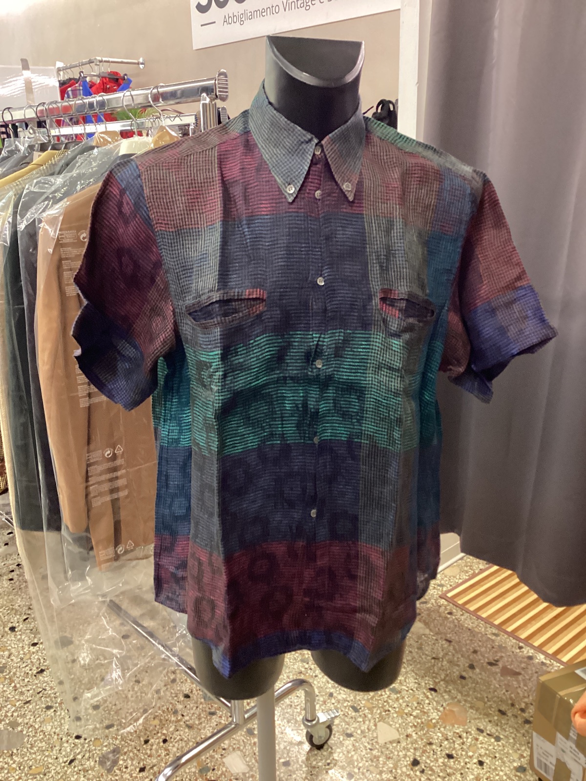 Camicia Enrico Coveri a maniche corte in 100% lino, foto 11