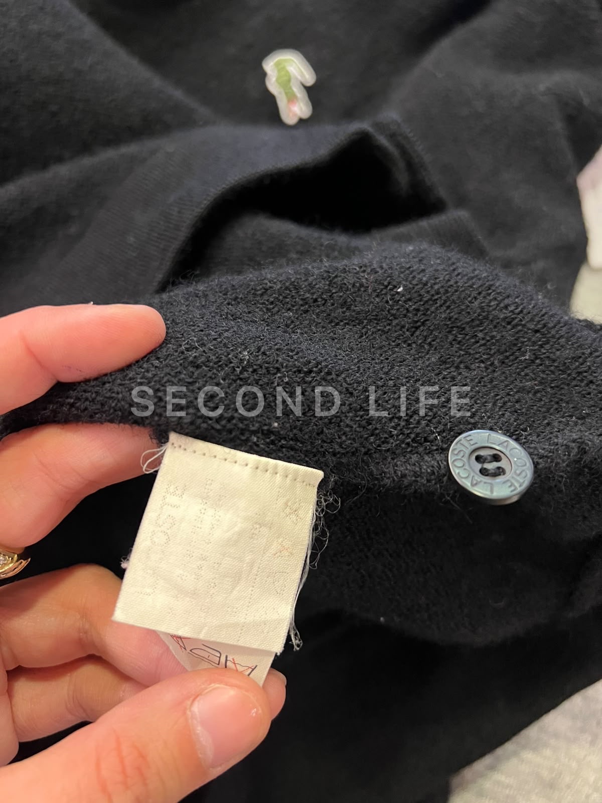 Cardigan Lacoste in pura lana vergine, foto 4