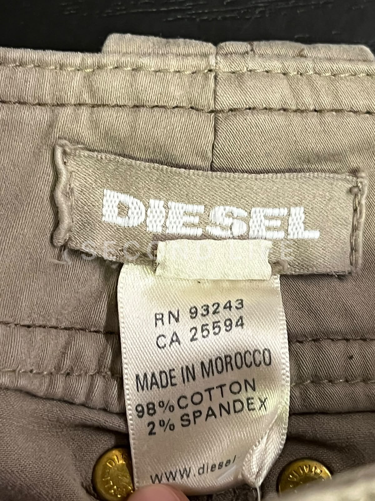 Gonna Midi Cargo Diesel Vintage Y2K NWT – Beige Kaki, foto 6