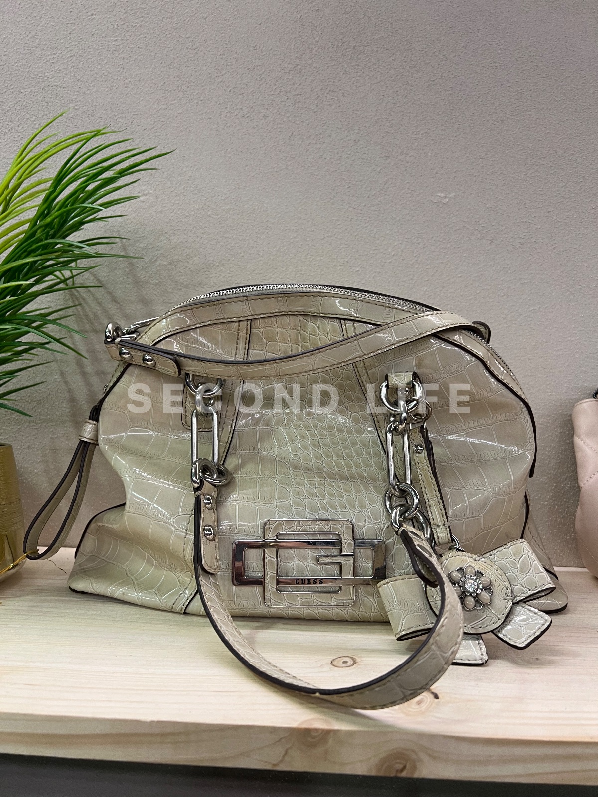 Borsa a spalla Guess stampa cocco