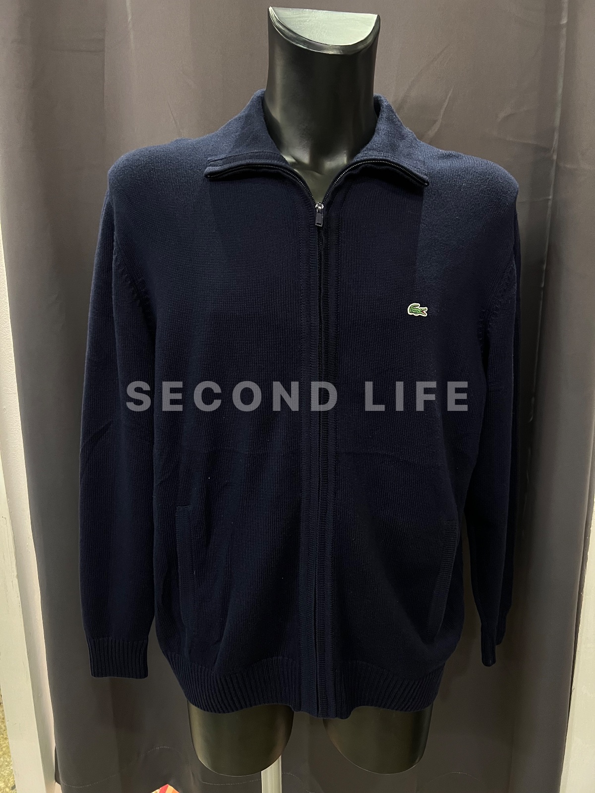 Maglia Lacoste in misto cotone con zip intera