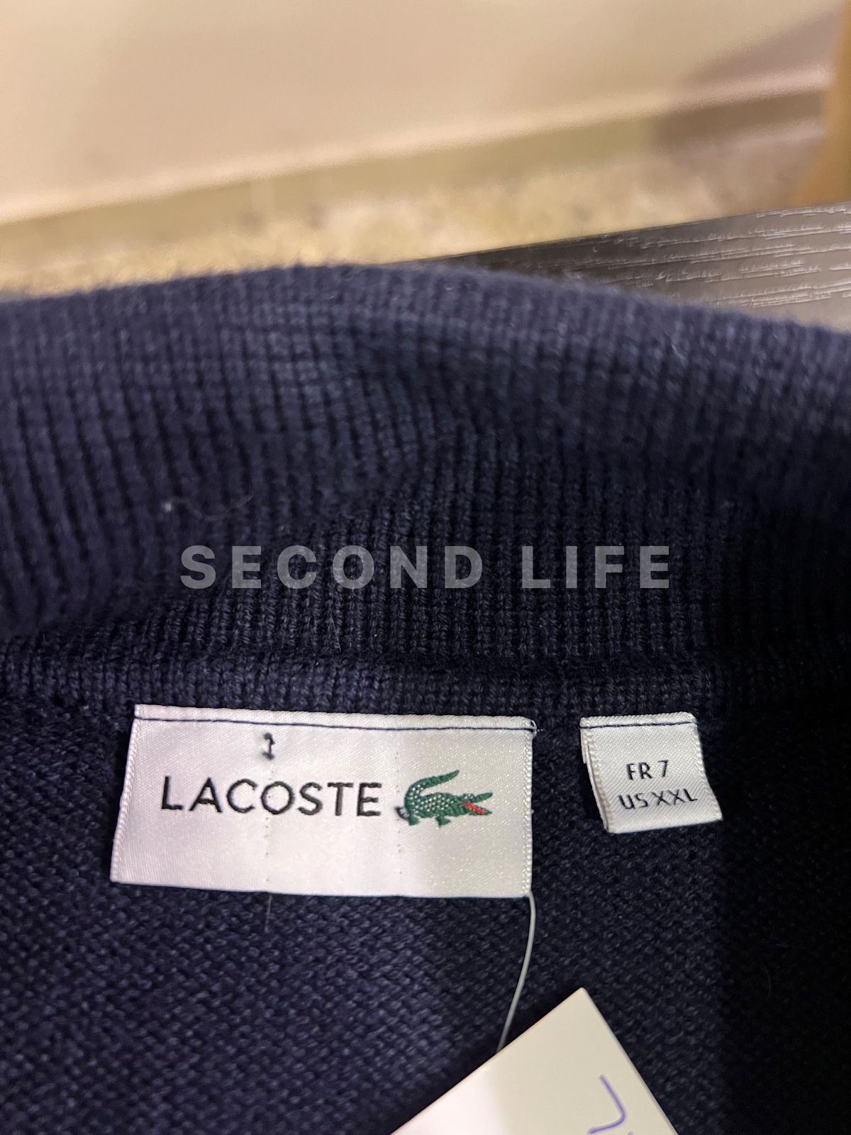 Maglia Lacoste in misto cotone con zip intera, foto 3