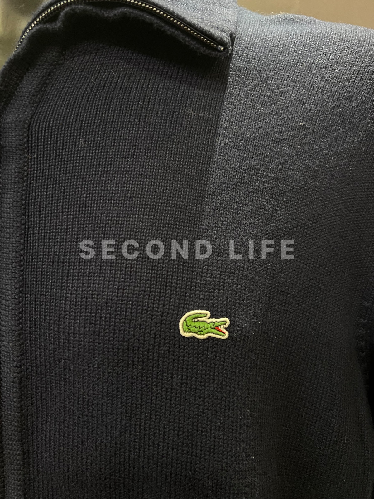 Maglia Lacoste in misto cotone con zip intera, foto 4