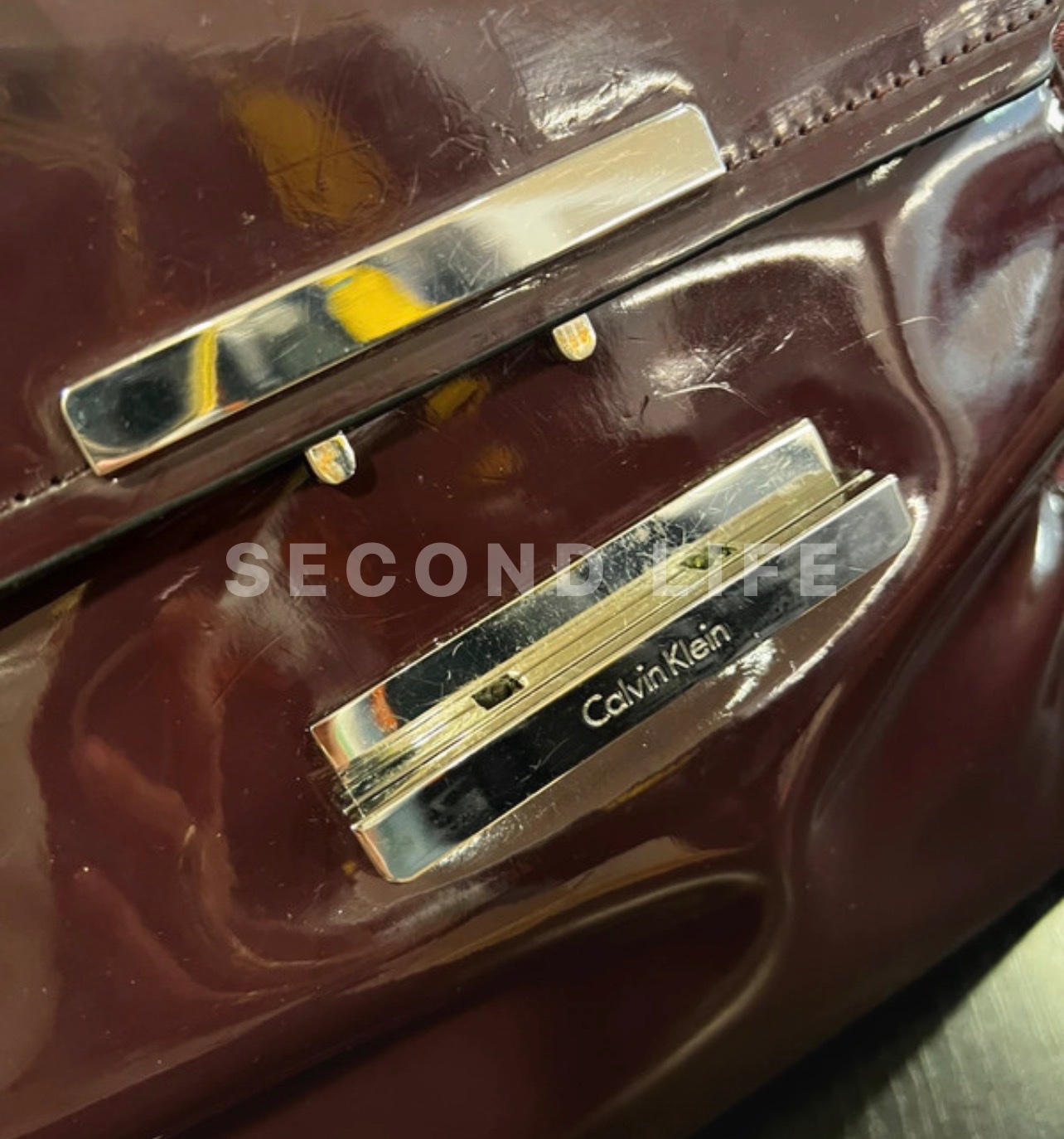 Borsa Calvin Klein in vernice e tessuto, foto 7