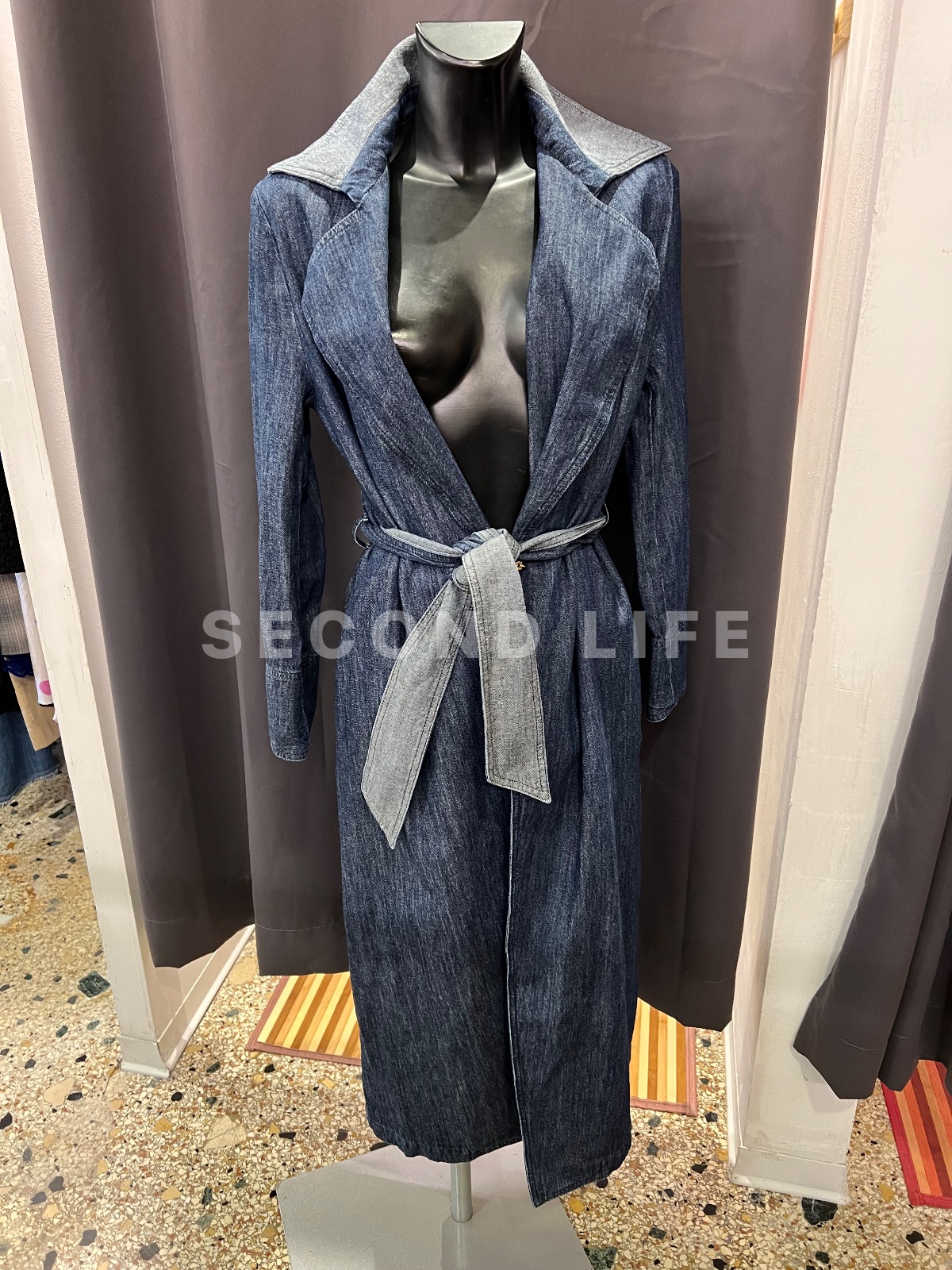 Giacca Nenette lunga in denim Candiani