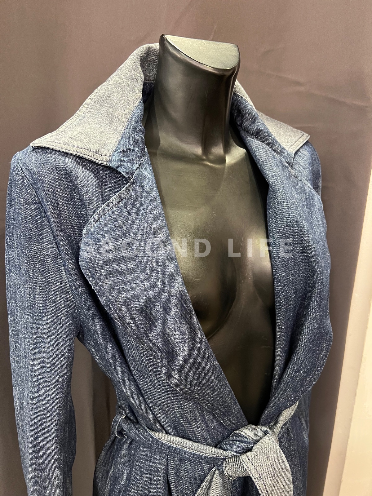 Giacca Nenette lunga in denim Candiani, foto 4