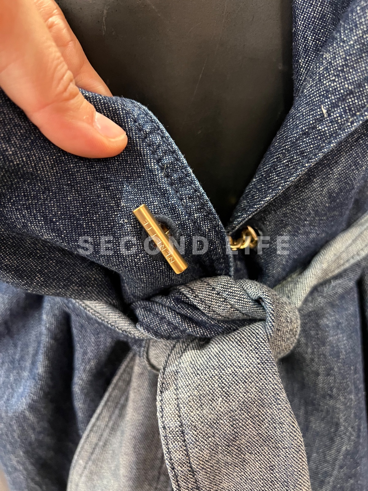 Giacca Nenette lunga in denim Candiani, foto 5