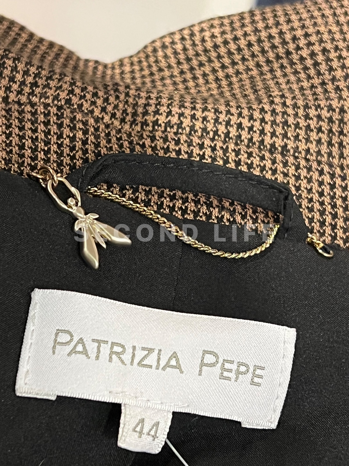 Giacca Patrizia Pepe micro pied-de-poule in viscosa, foto 2