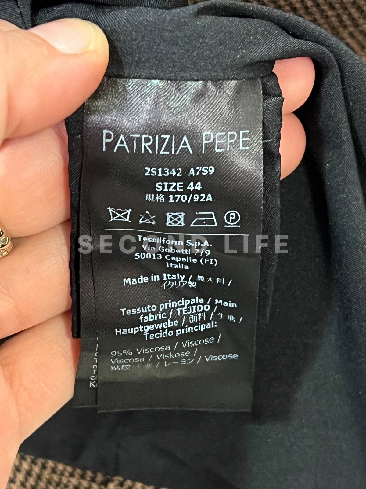 Giacca Patrizia Pepe micro pied-de-poule in viscosa, foto 3