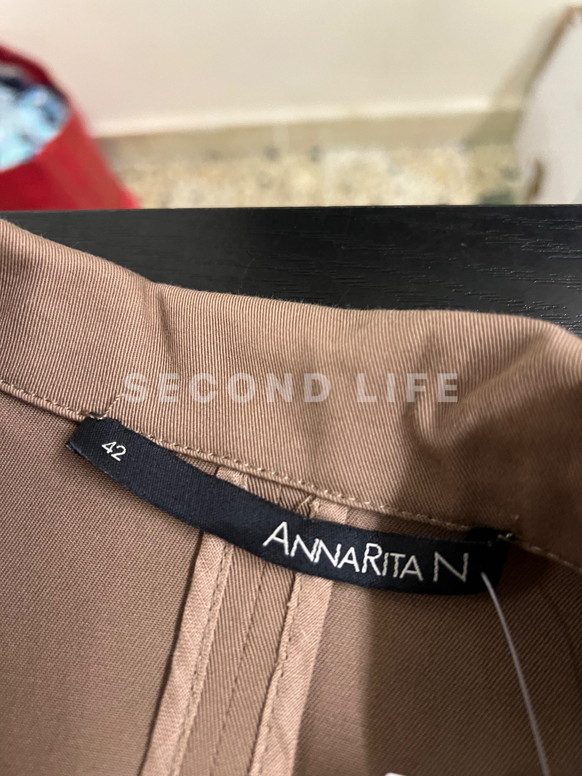 Tailleur AnnaRita N in cotone beige come nuovo, foto 2