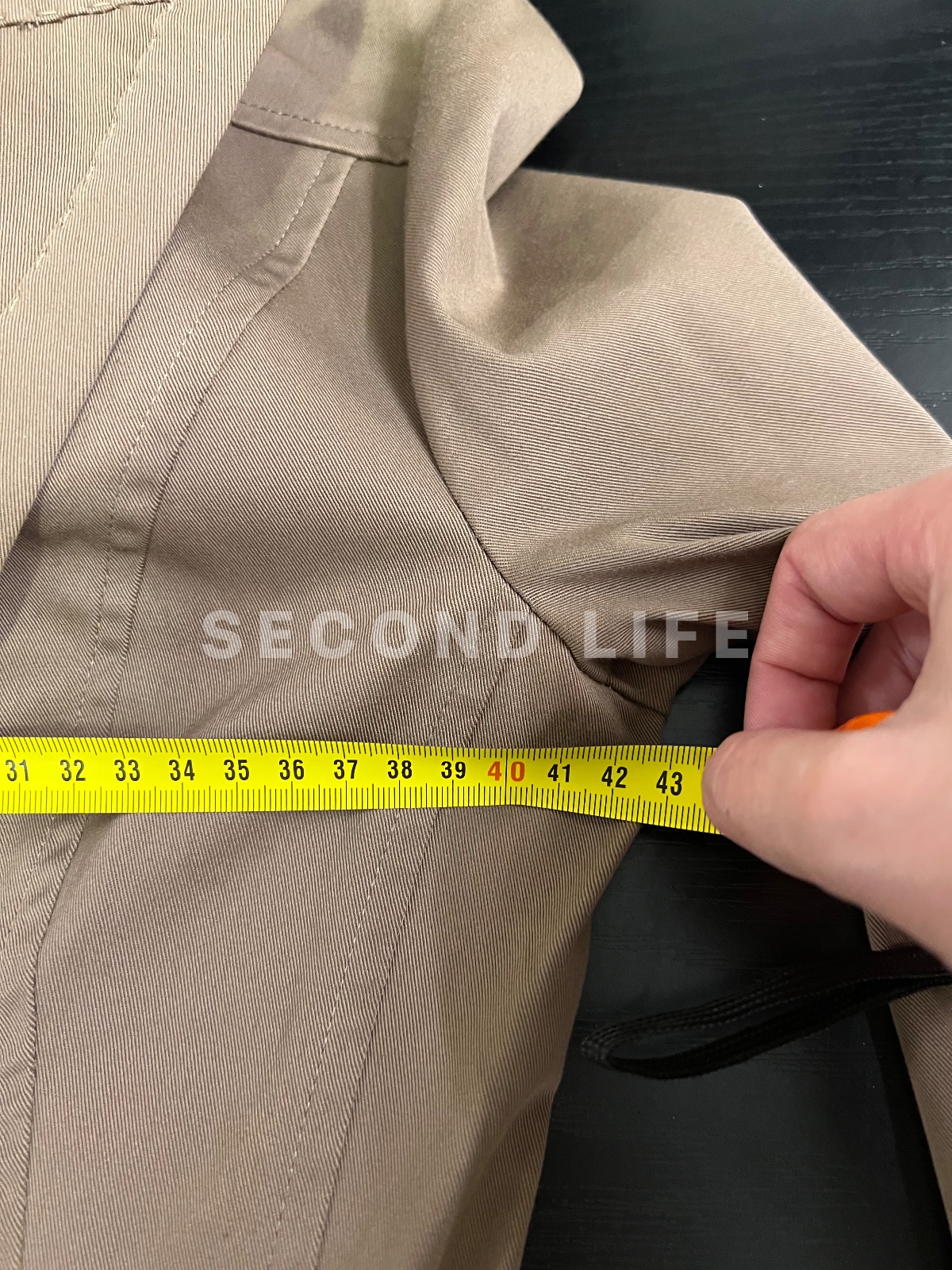 Tailleur AnnaRita N in cotone beige come nuovo, foto 7