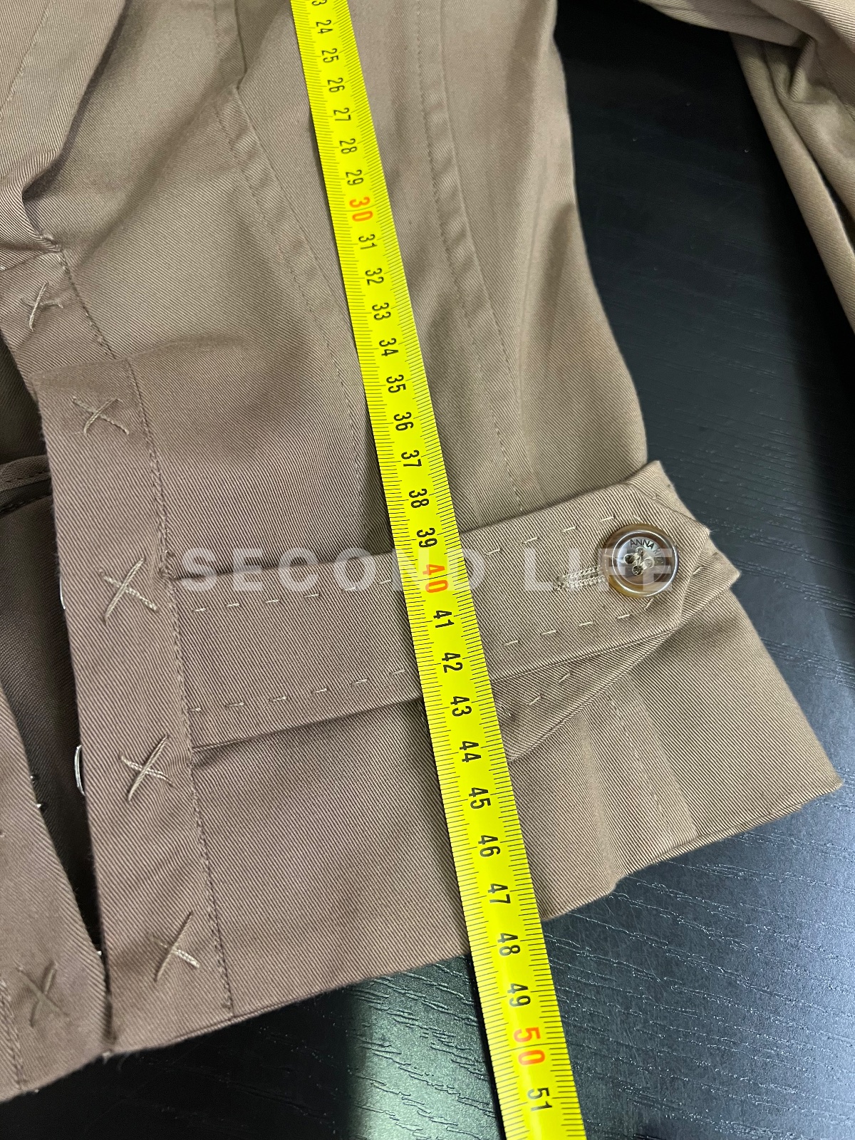 Tailleur AnnaRita N in cotone beige come nuovo, foto 9