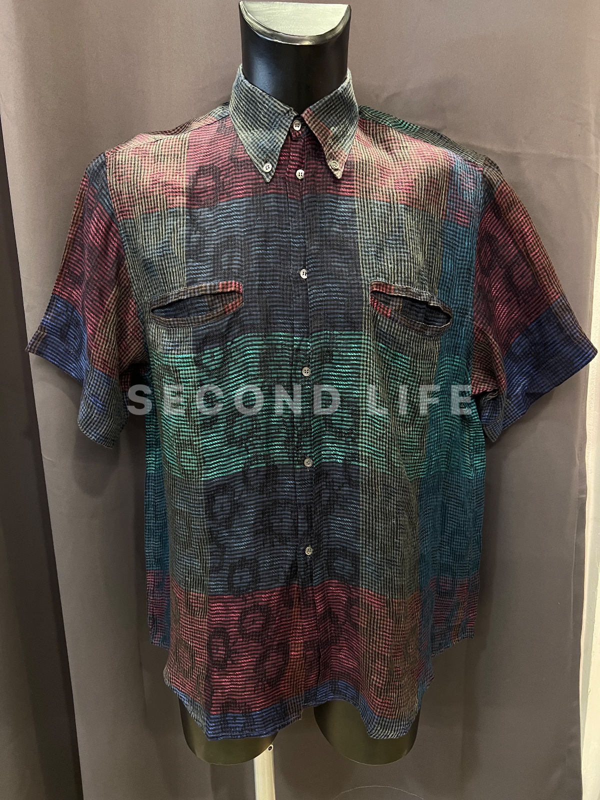Camicia Enrico Coveri a maniche corte in 100% lino