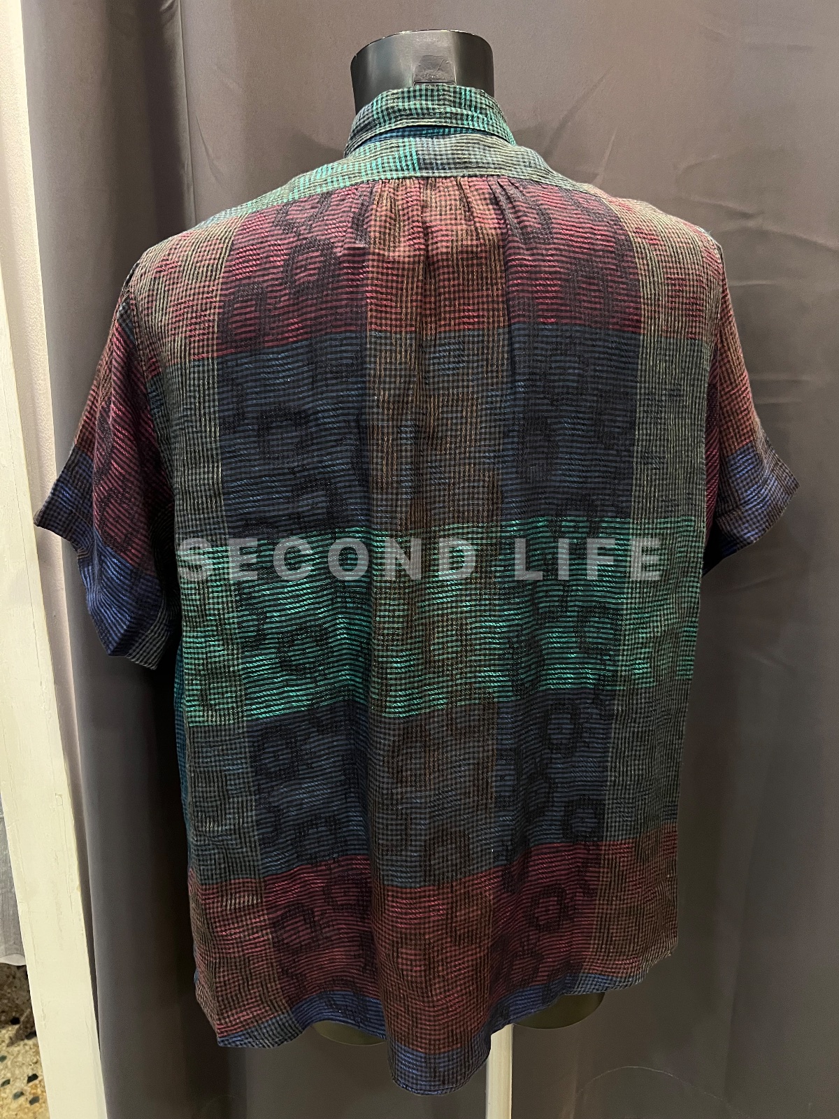 Camicia Enrico Coveri a maniche corte in 100% lino, foto 6