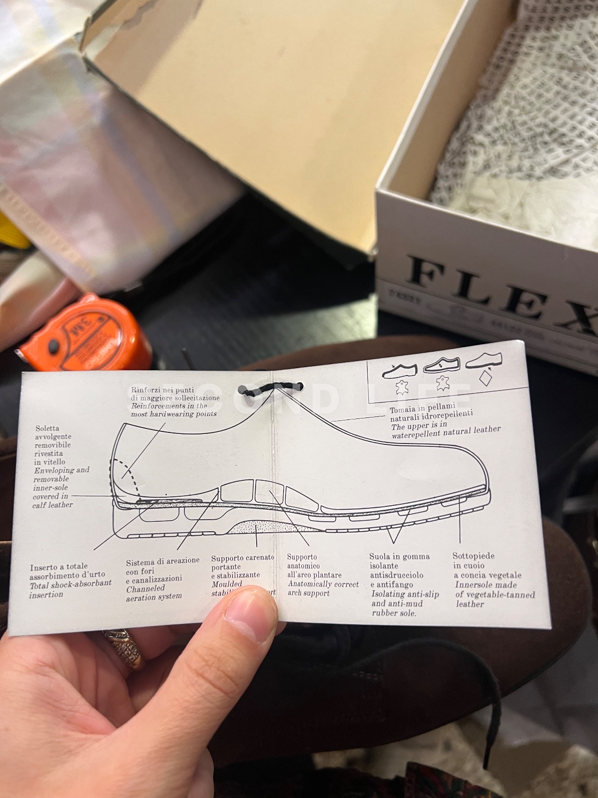 Scarpe stringate Flexa in pelle scamosciata castagna, foto 3
