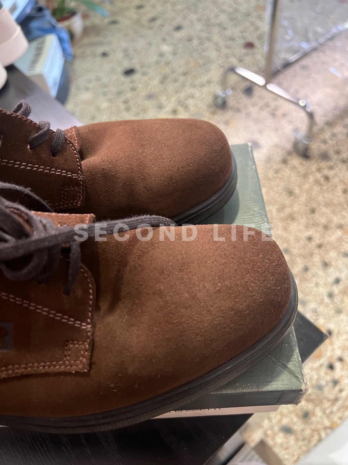 Scarpe stringate Flexa in pelle scamosciata castagna, foto 5