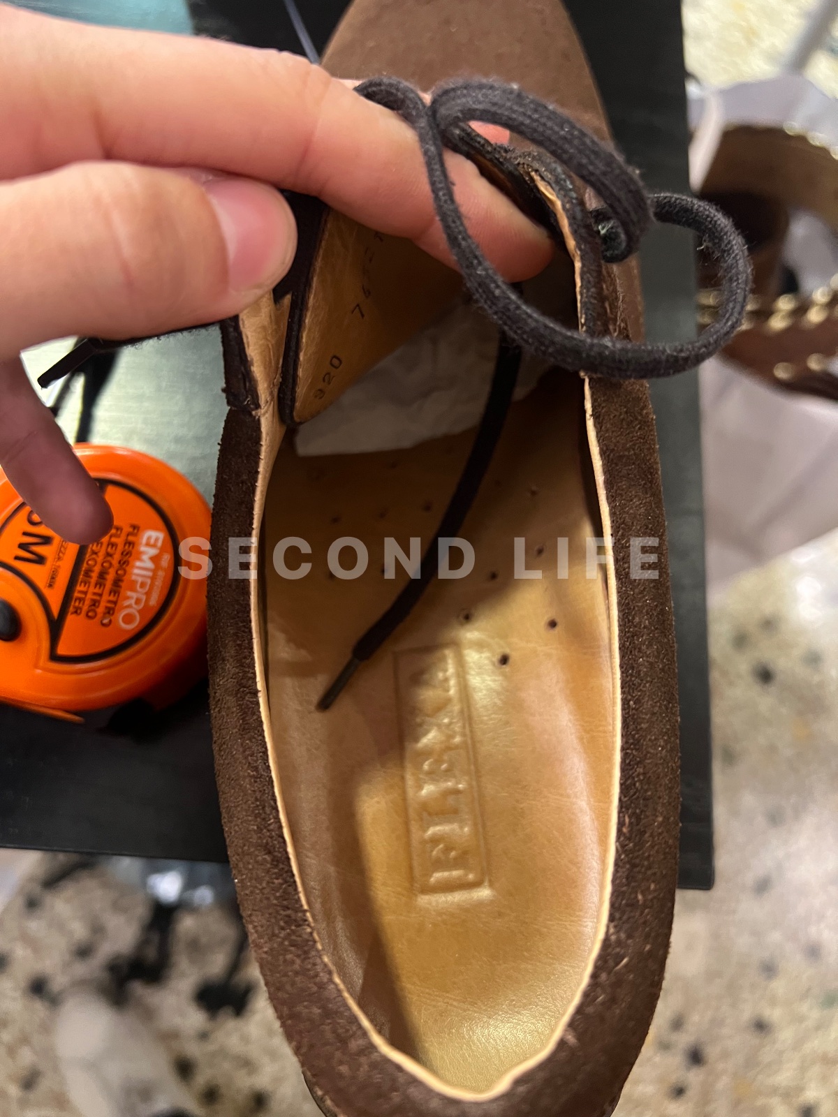 Scarpe stringate Flexa in pelle scamosciata castagna, foto 6