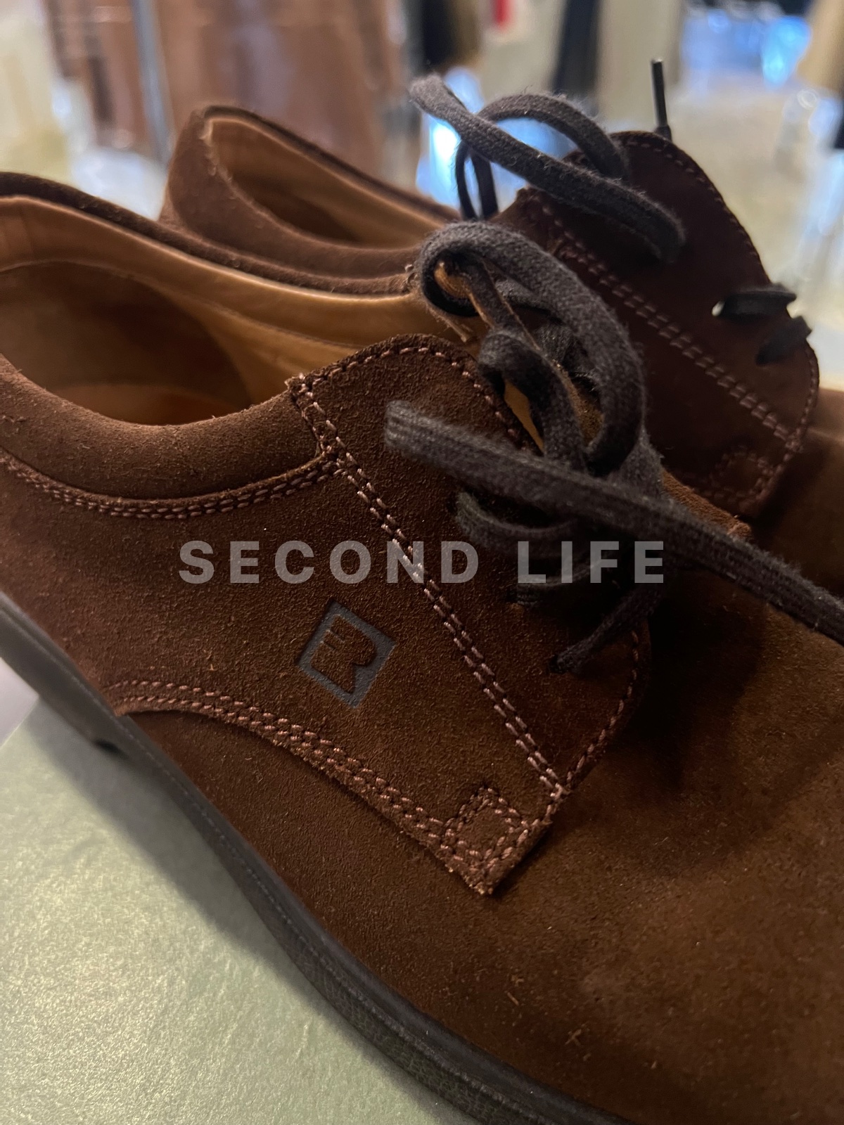 Scarpe stringate Flexa in pelle scamosciata castagna, foto 9