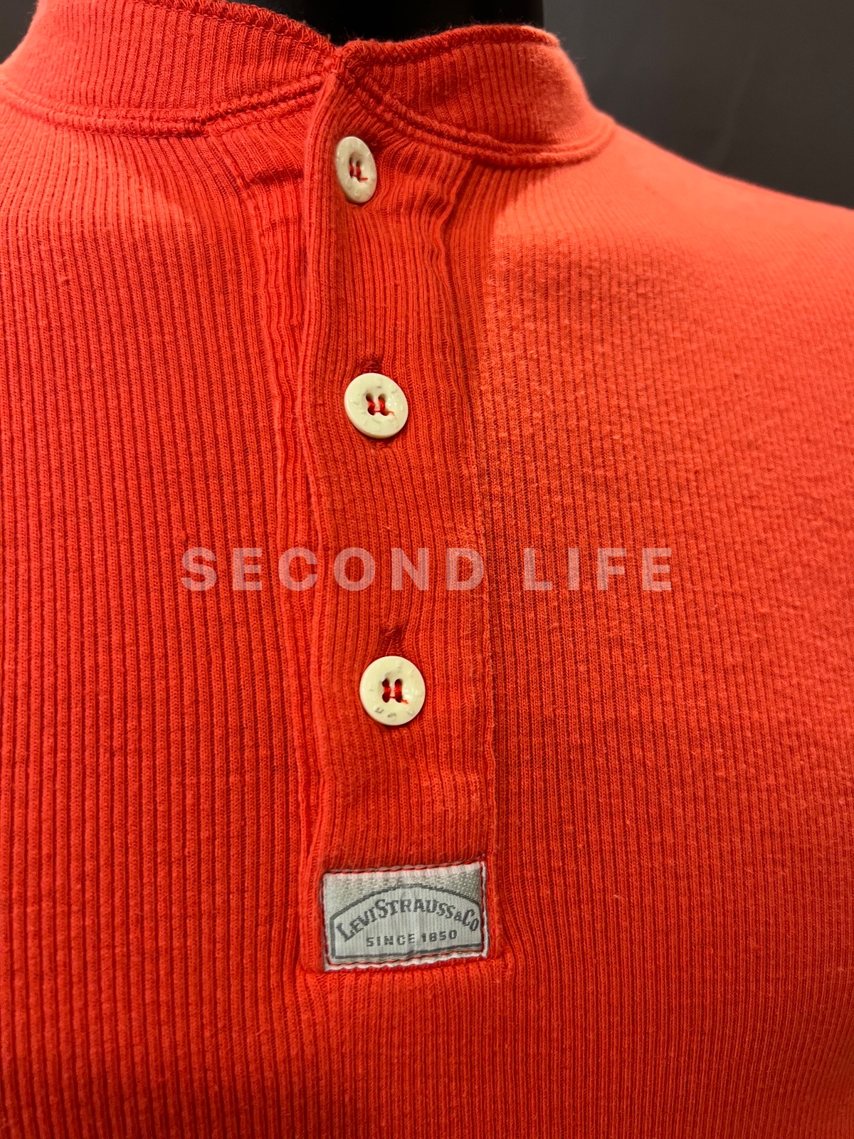 Maglia henley Levi's a costine in cotone, foto 4