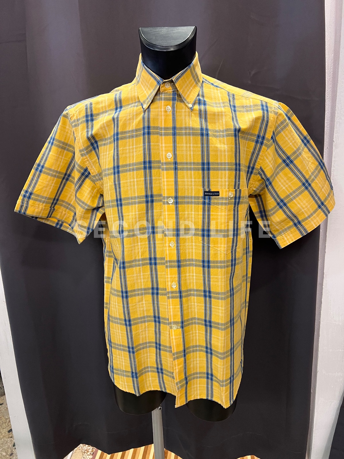 Camicia Herman & Sons a quadri a maniche corte in cotone