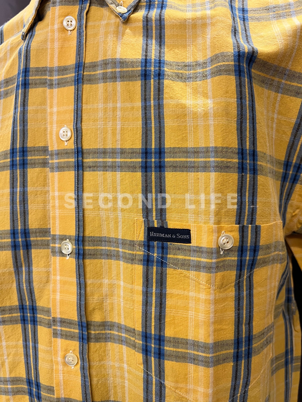 Camicia Herman & Sons a quadri a maniche corte in cotone, foto 3