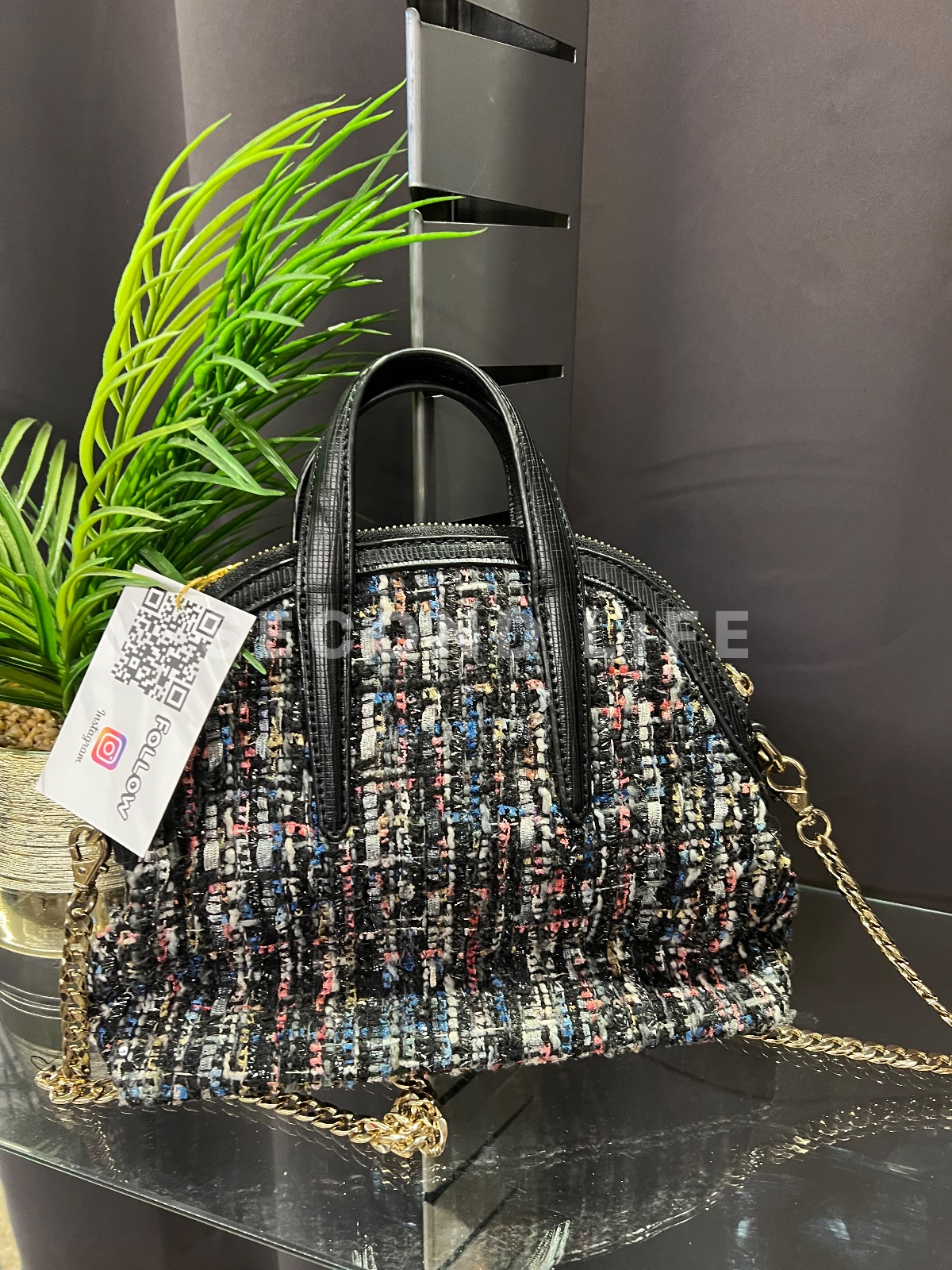 Borsa a mano Trussardi Jeans in tessuto bouclé, foto 4