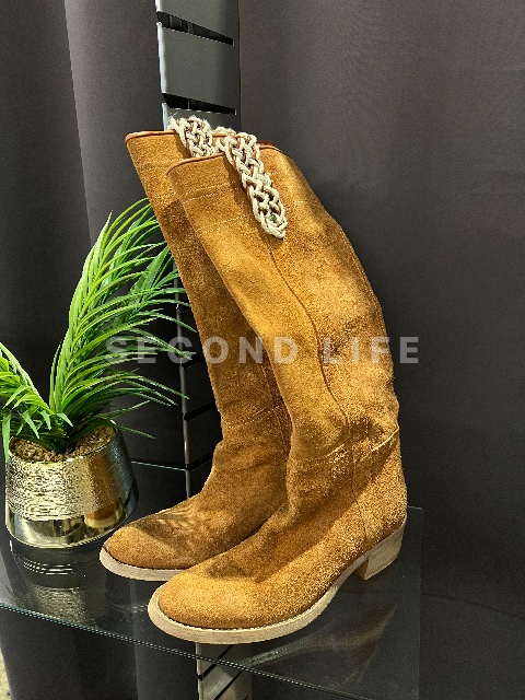Scarpe Stivali in camoscio cammello
