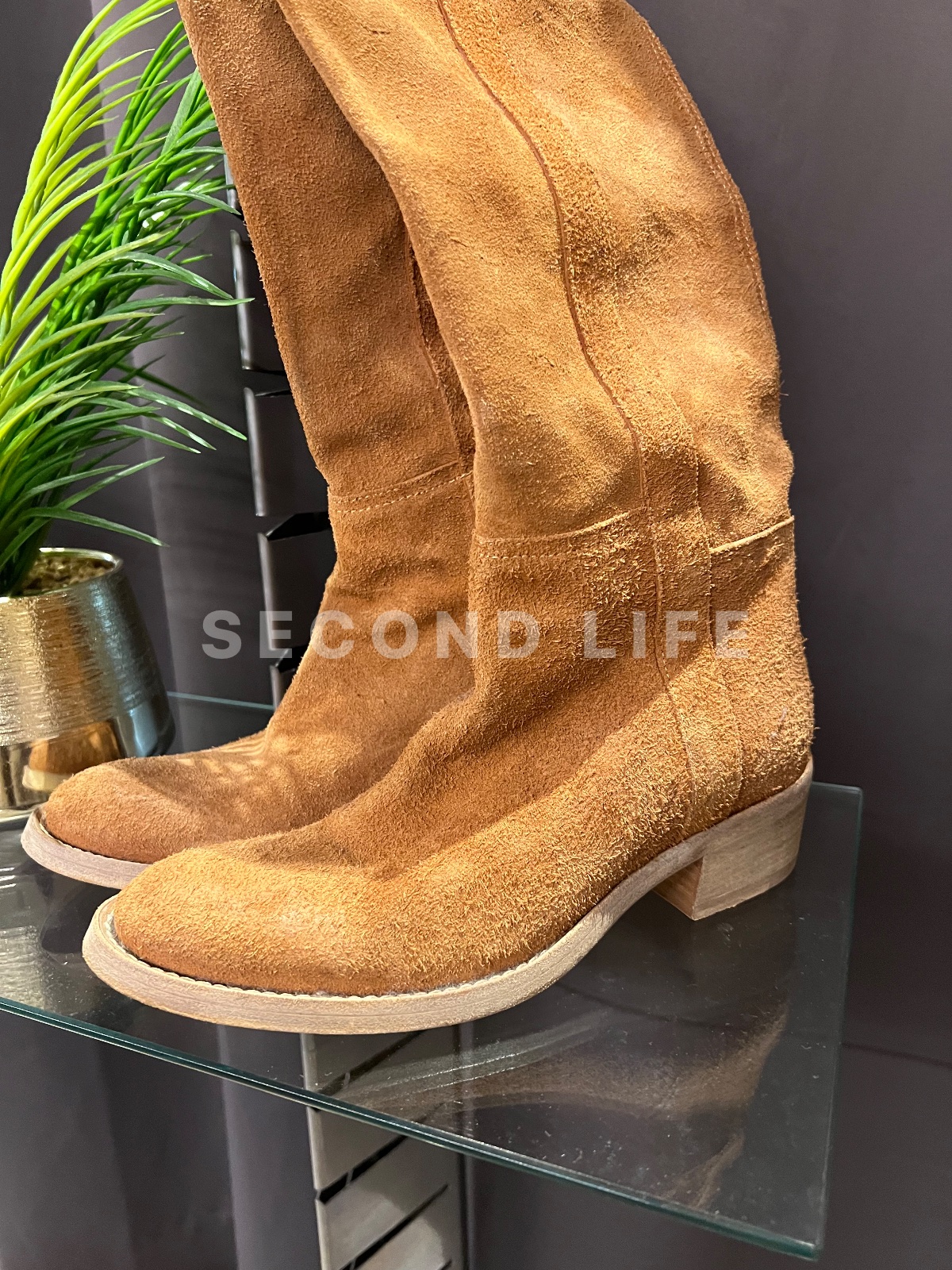 Scarpe Stivali in camoscio cammello, foto 3