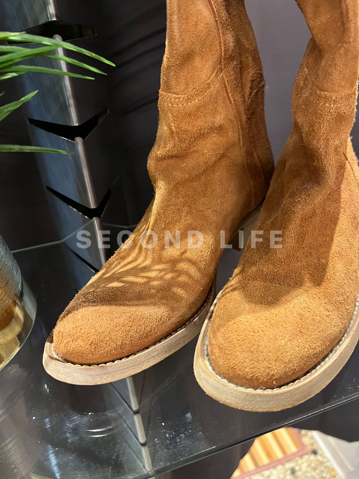 Scarpe Stivali in camoscio cammello, foto 4