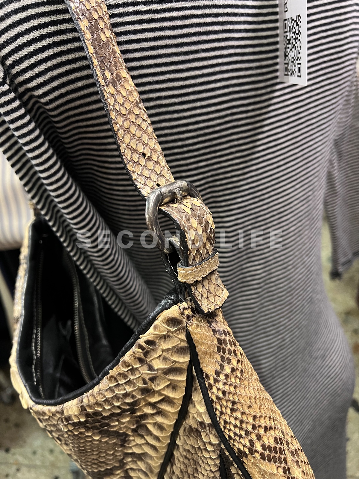 Borsa Silvano Biagini in pelle e pitone, foto 3