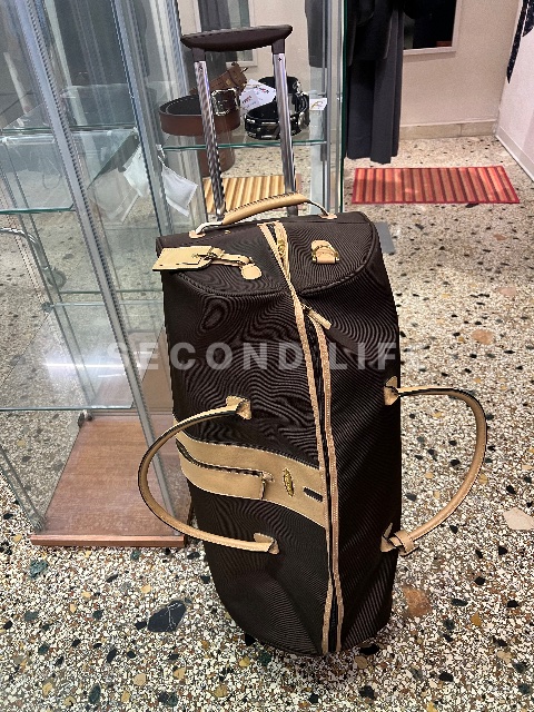 Borsone trolley Samsonite marrone con finiture beige