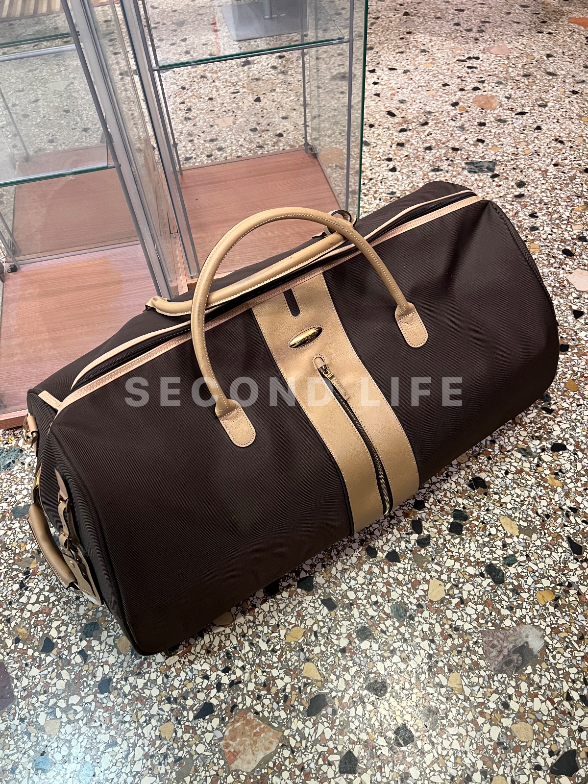Borsone trolley Samsonite marrone con finiture beige, foto 8
