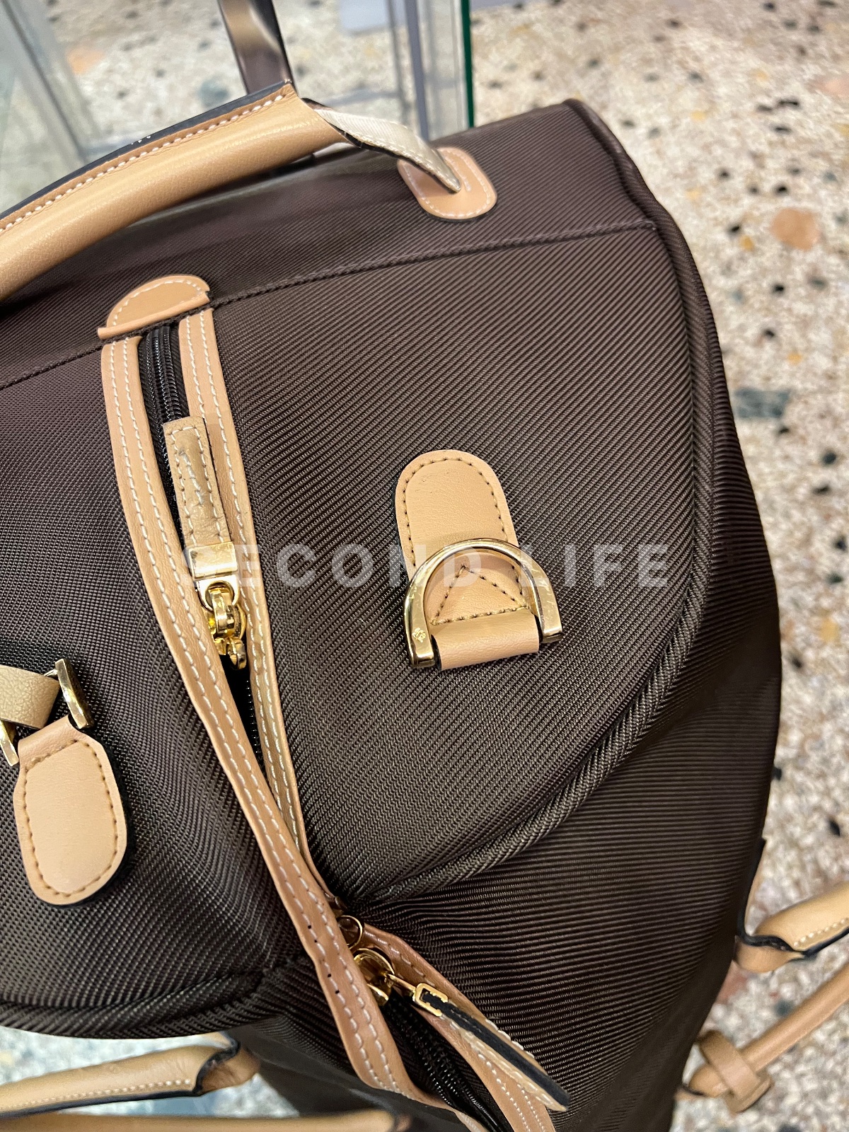 Borsone trolley Samsonite marrone con finiture beige, foto 5