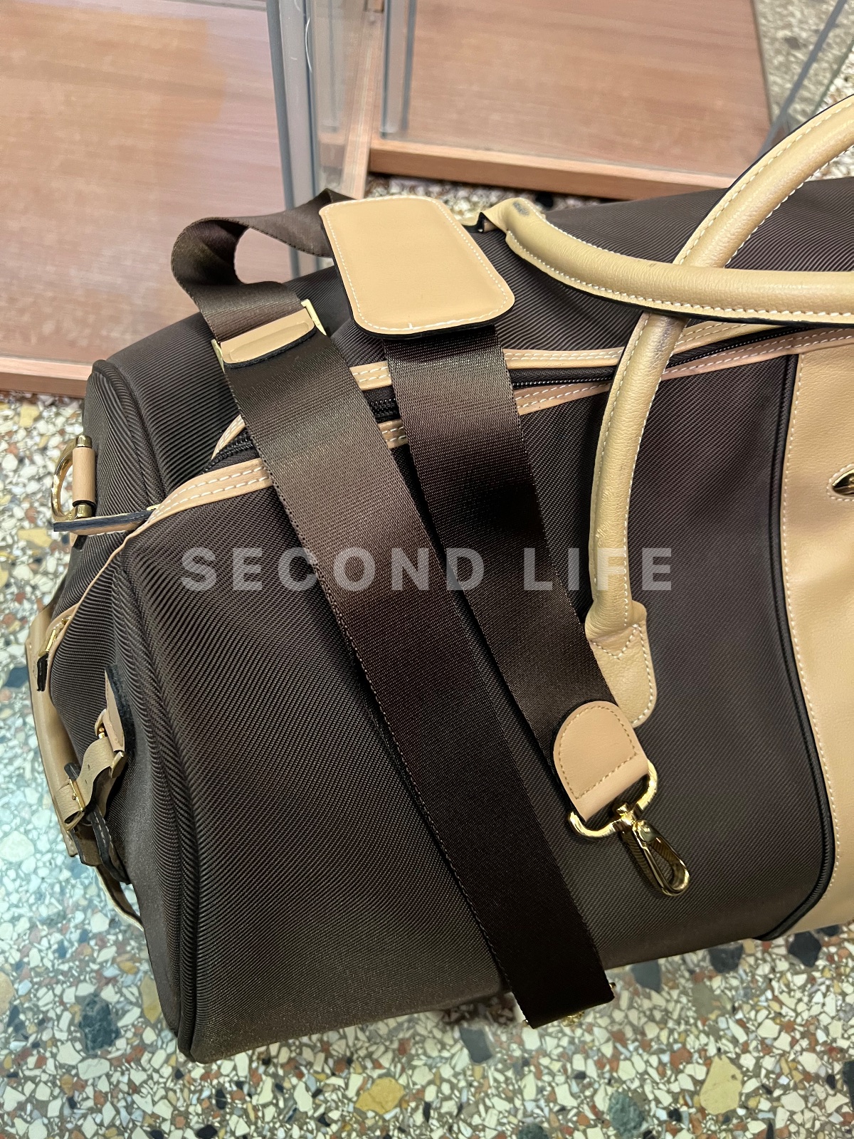 Borsone trolley Samsonite marrone con finiture beige, foto 9