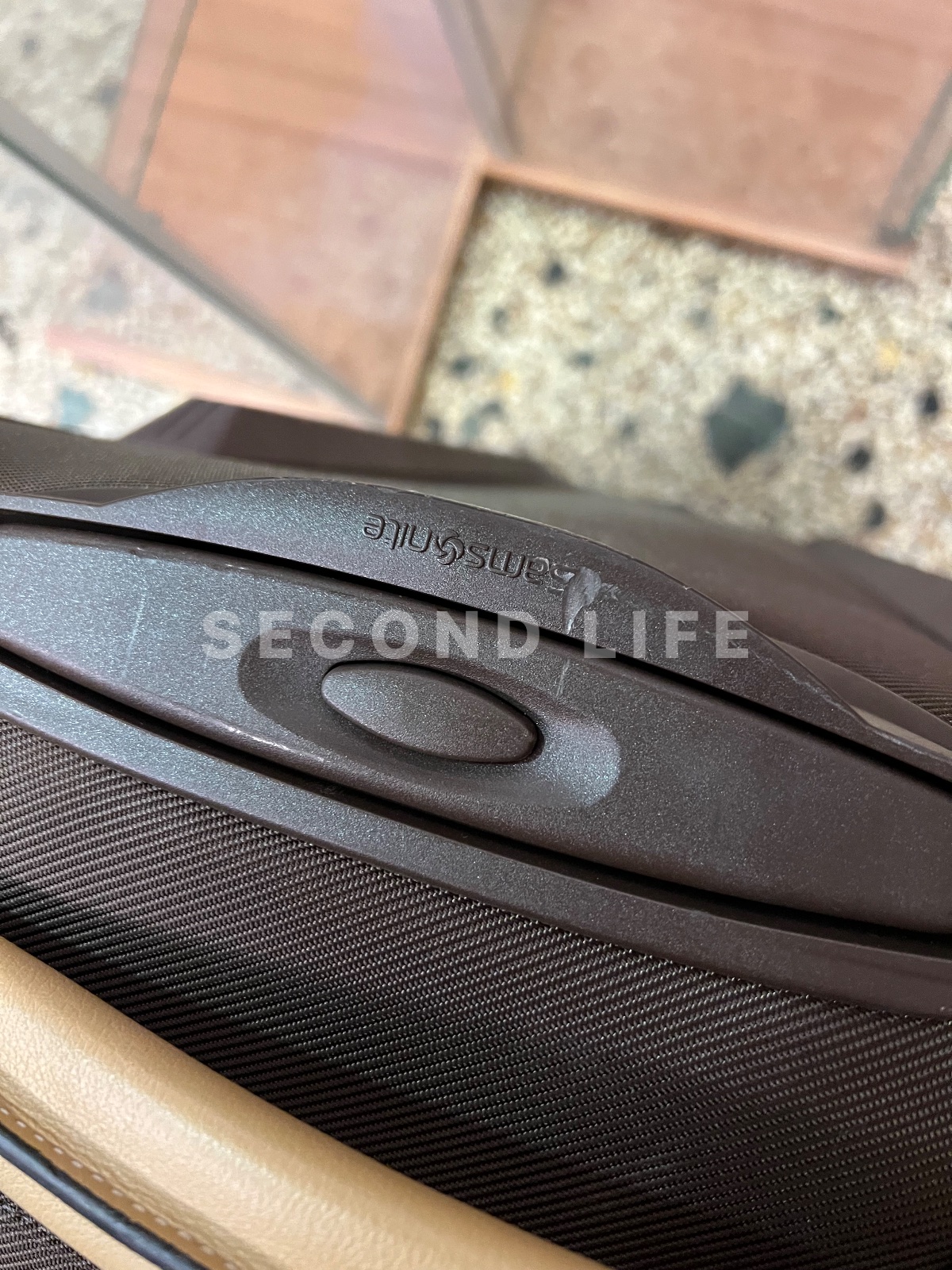 Borsone trolley Samsonite marrone con finiture beige, foto 6
