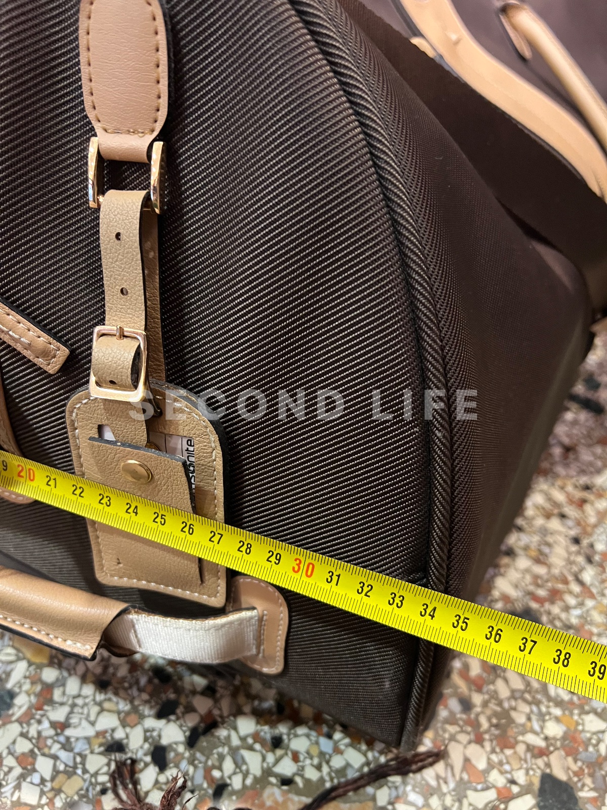 Borsone trolley Samsonite marrone con finiture beige, foto 11