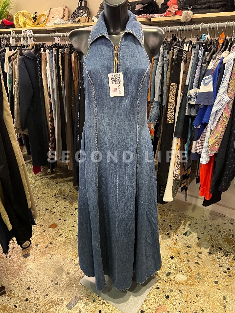 Abito Diesel lungo halter neck in denim