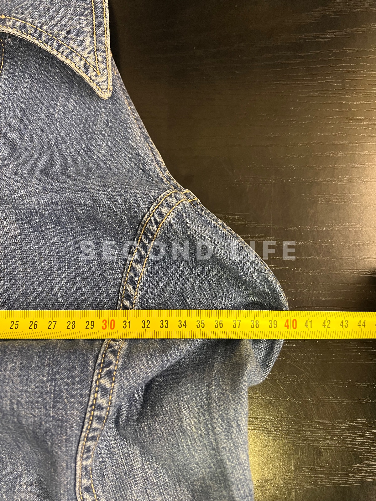 Abito Diesel lungo halter neck in denim, foto 7