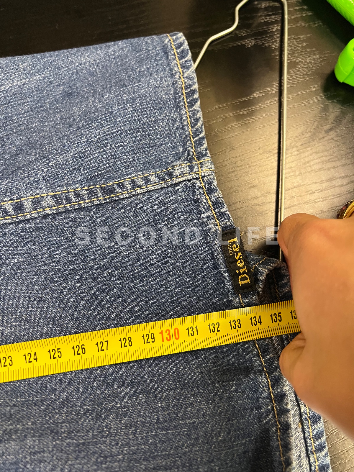 Abito Diesel lungo halter neck in denim, foto 8