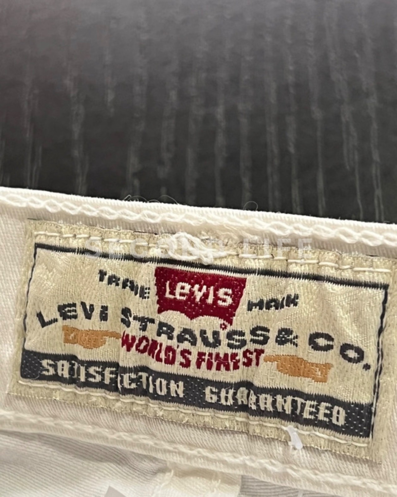 Pantaloni Levi's 475 in misto cotone bianco, foto 3