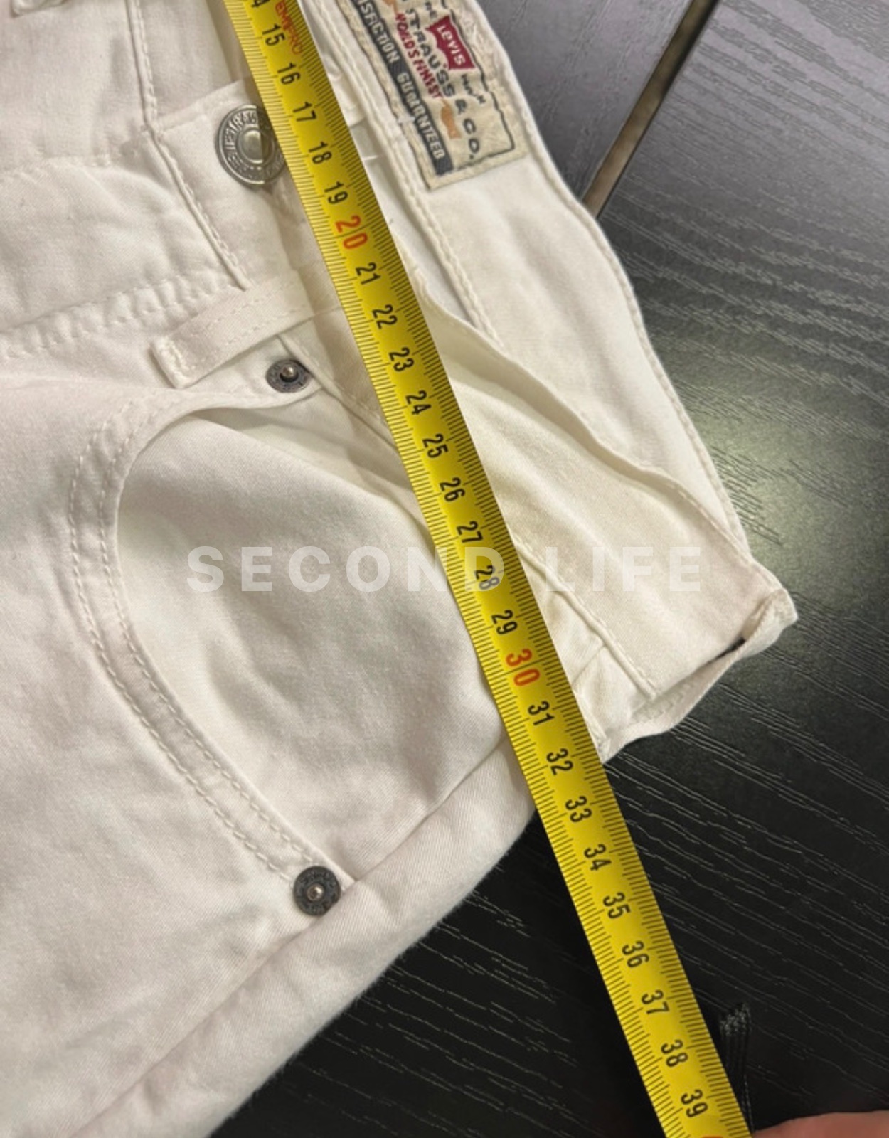 Pantaloni Levi's 475 in misto cotone bianco, foto 6
