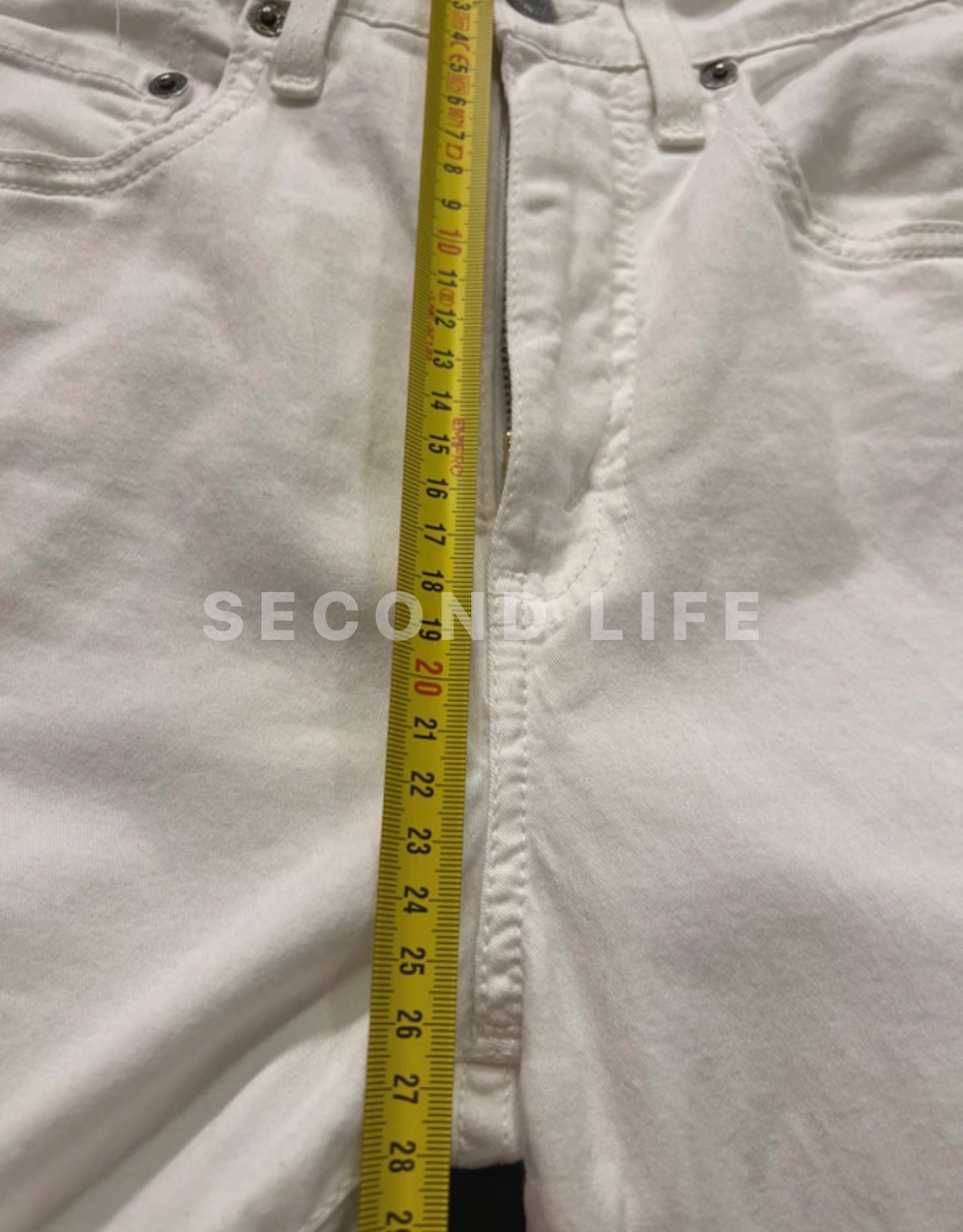 Pantaloni Levi's 475 in misto cotone bianco, foto 8