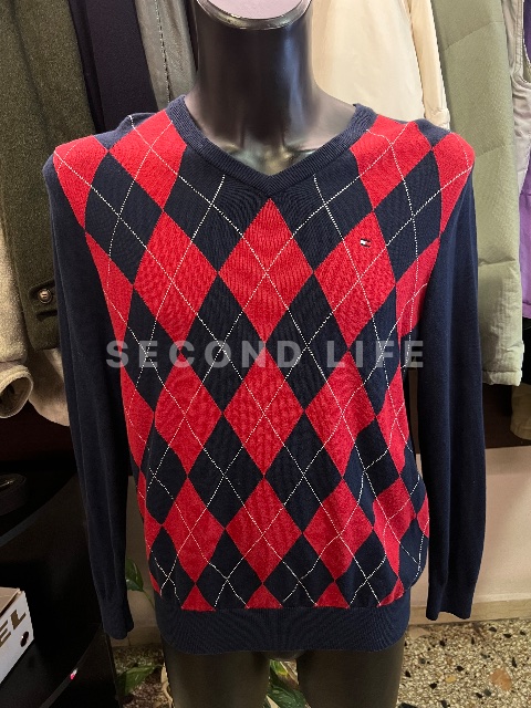 Maglione Tommy Hilfiger a rombi in cotone