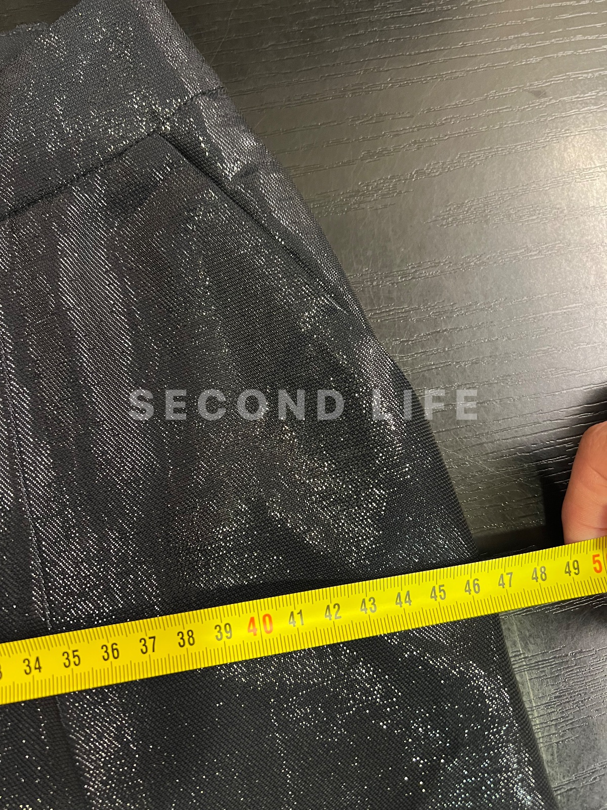 Pantaloni Plein Sud laminati neri in misto acetato, foto 6