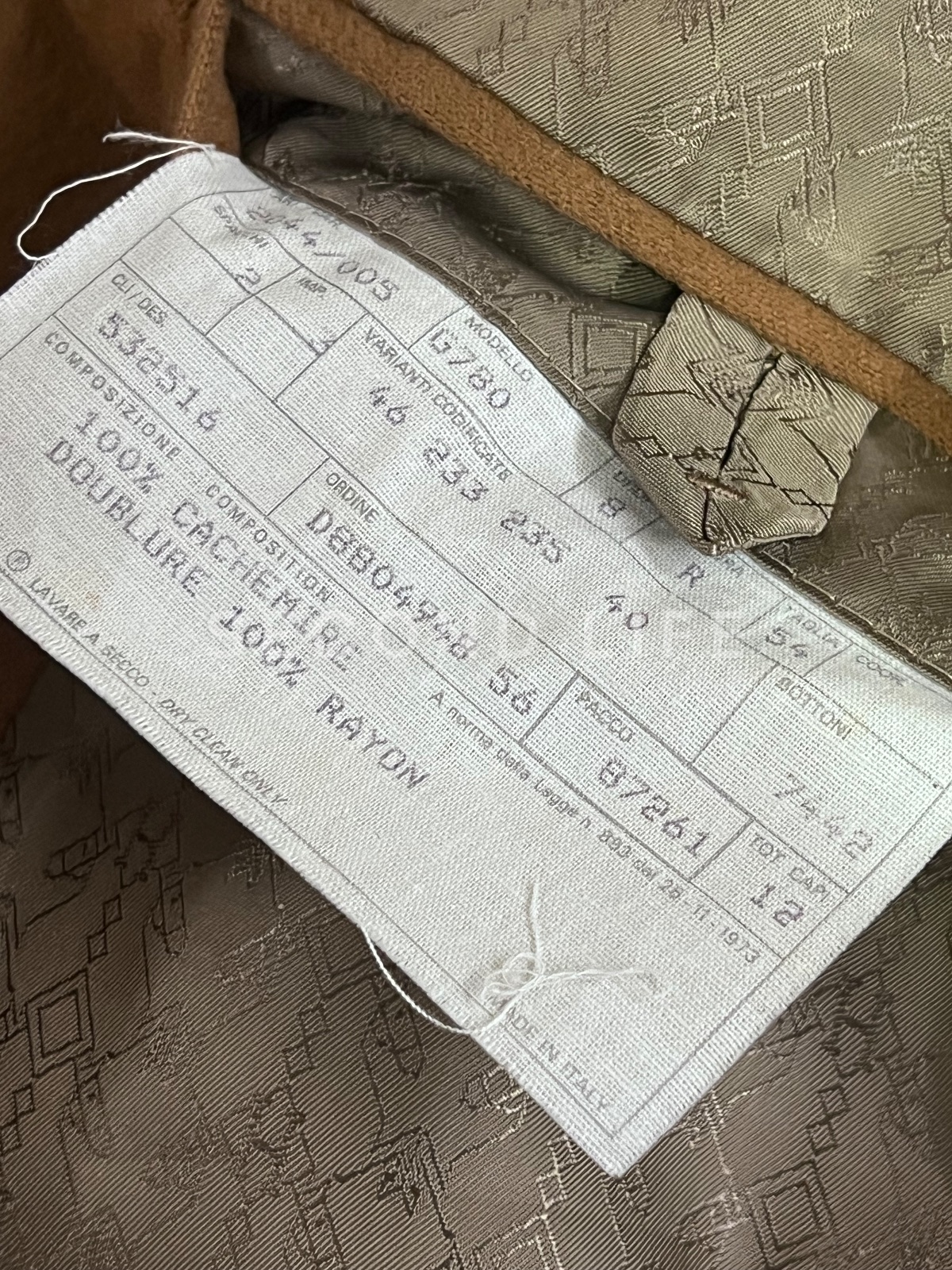 Hermès – Blazer monopetto in 100% Cachemire Cammello – Tg. 54, foto 7