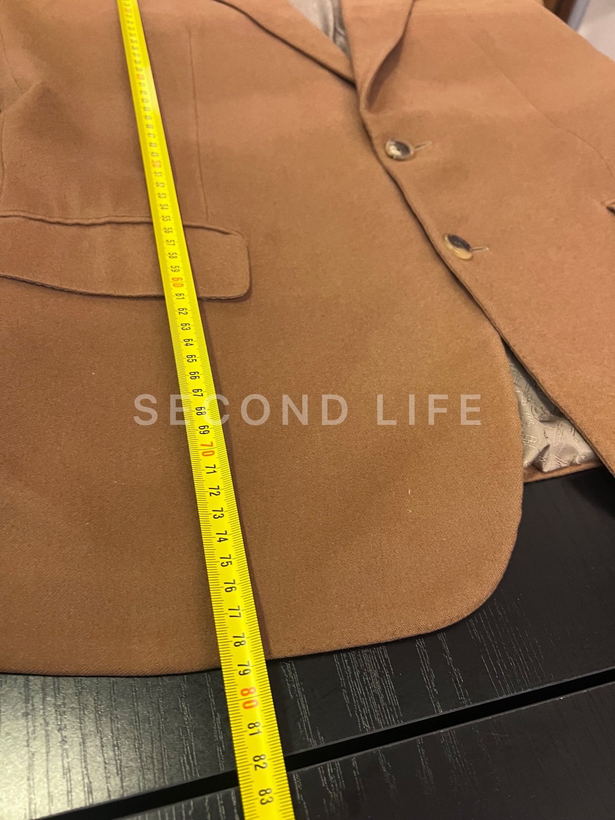 Hermès – Blazer monopetto in 100% Cachemire Cammello – Tg. 54, foto 14