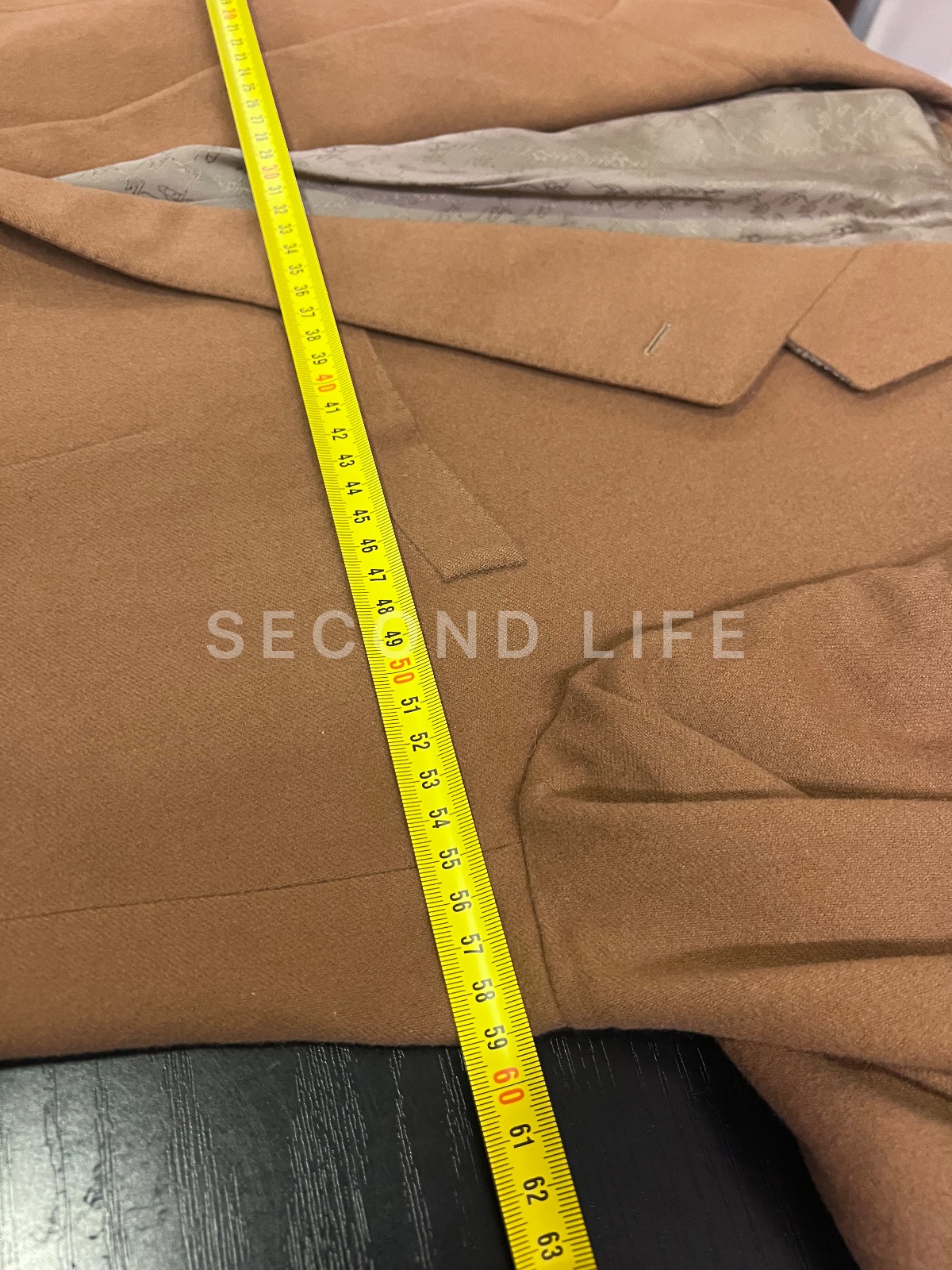 Hermès – Blazer monopetto in 100% Cachemire Cammello – Tg. 54, foto 15