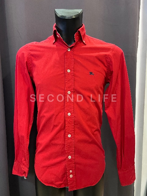 Camicia Burberry London Slim Fit in Cotone - Rosso (Taglia XS)
