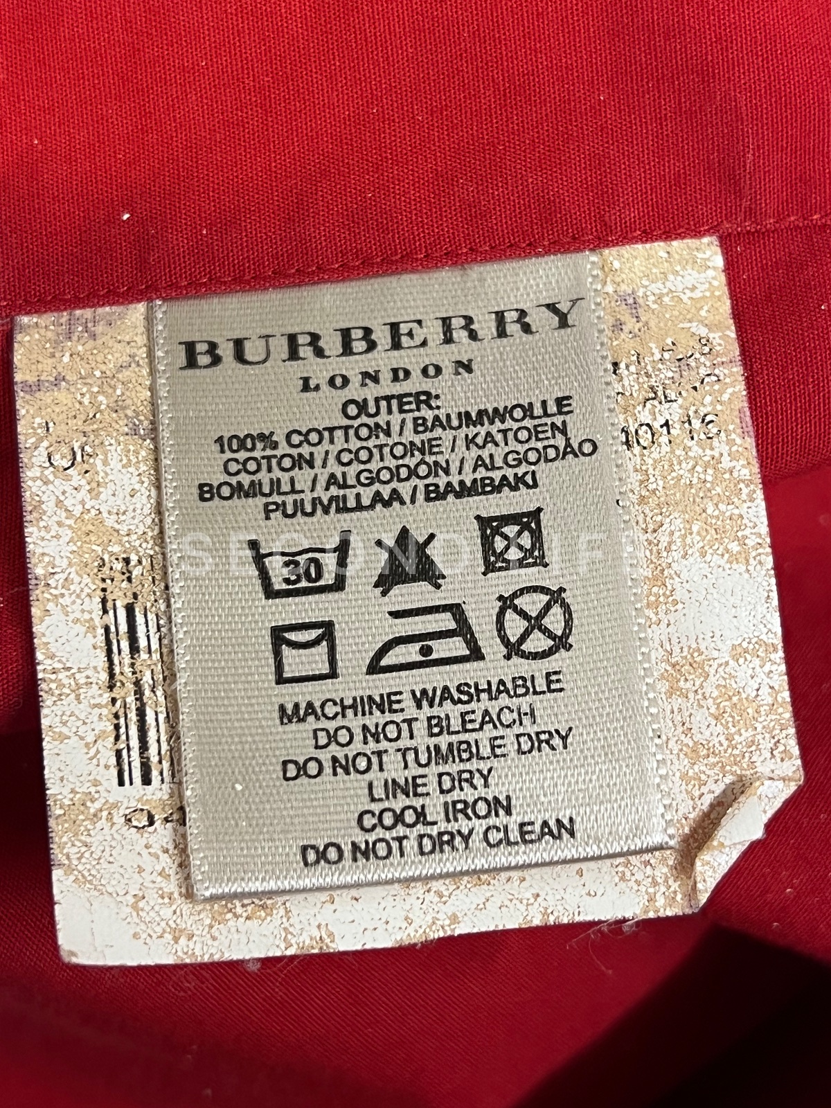 Camicia Burberry London Slim Fit in Cotone - Rosso (Taglia XS), foto 6